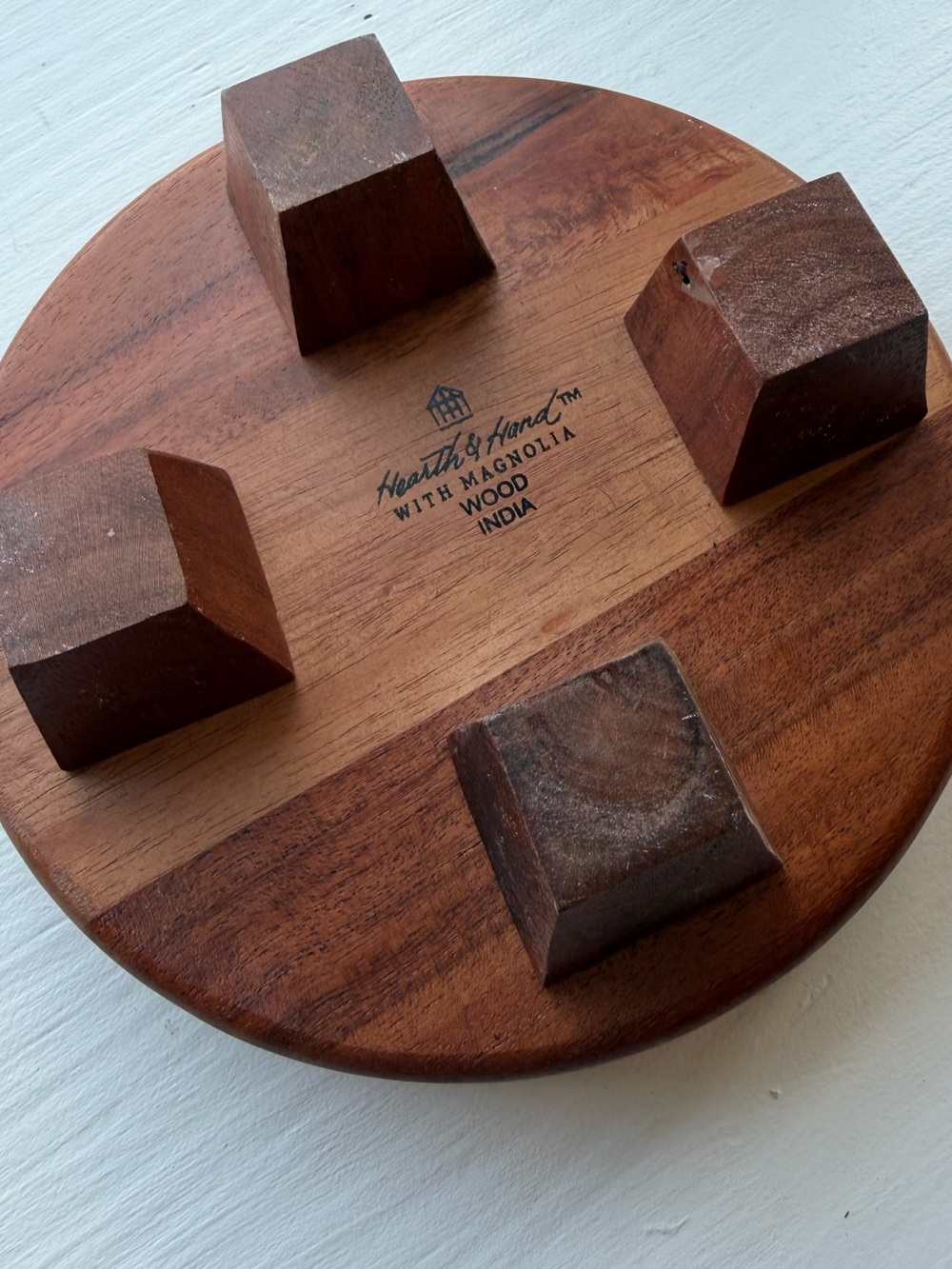 Hearth and Hand - Round Wood Acacia Stand